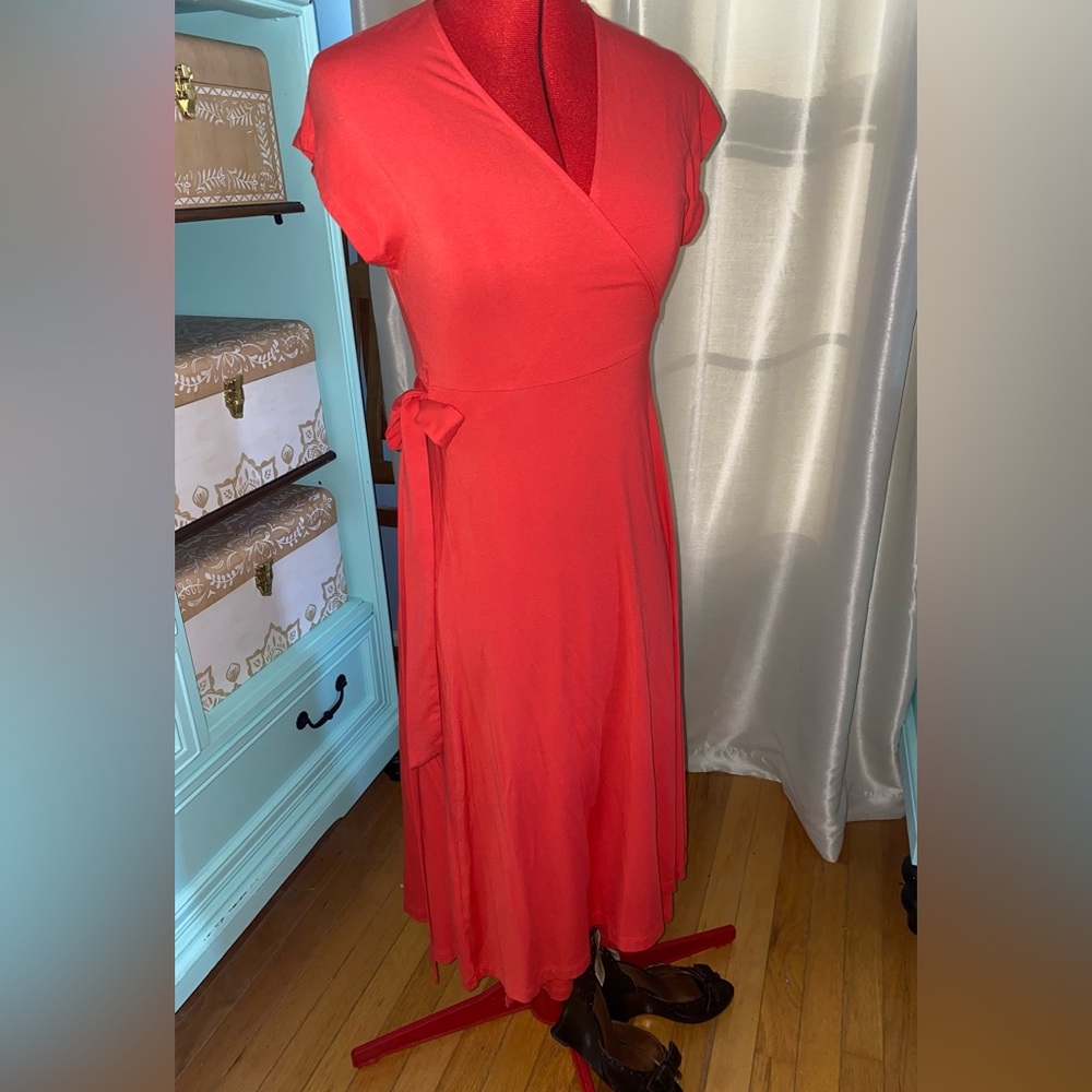 2 for $10! Old Navy NWOT bright coral jersey wrap dress, XS